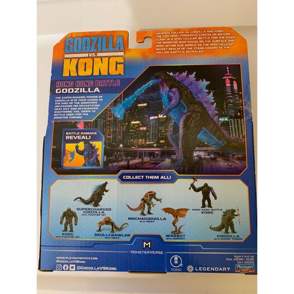 Godzilla vs Kong Hong Kong Battle Godzilla Battle Damage Playmates‎ 6" Figure - Picture 9 of 9